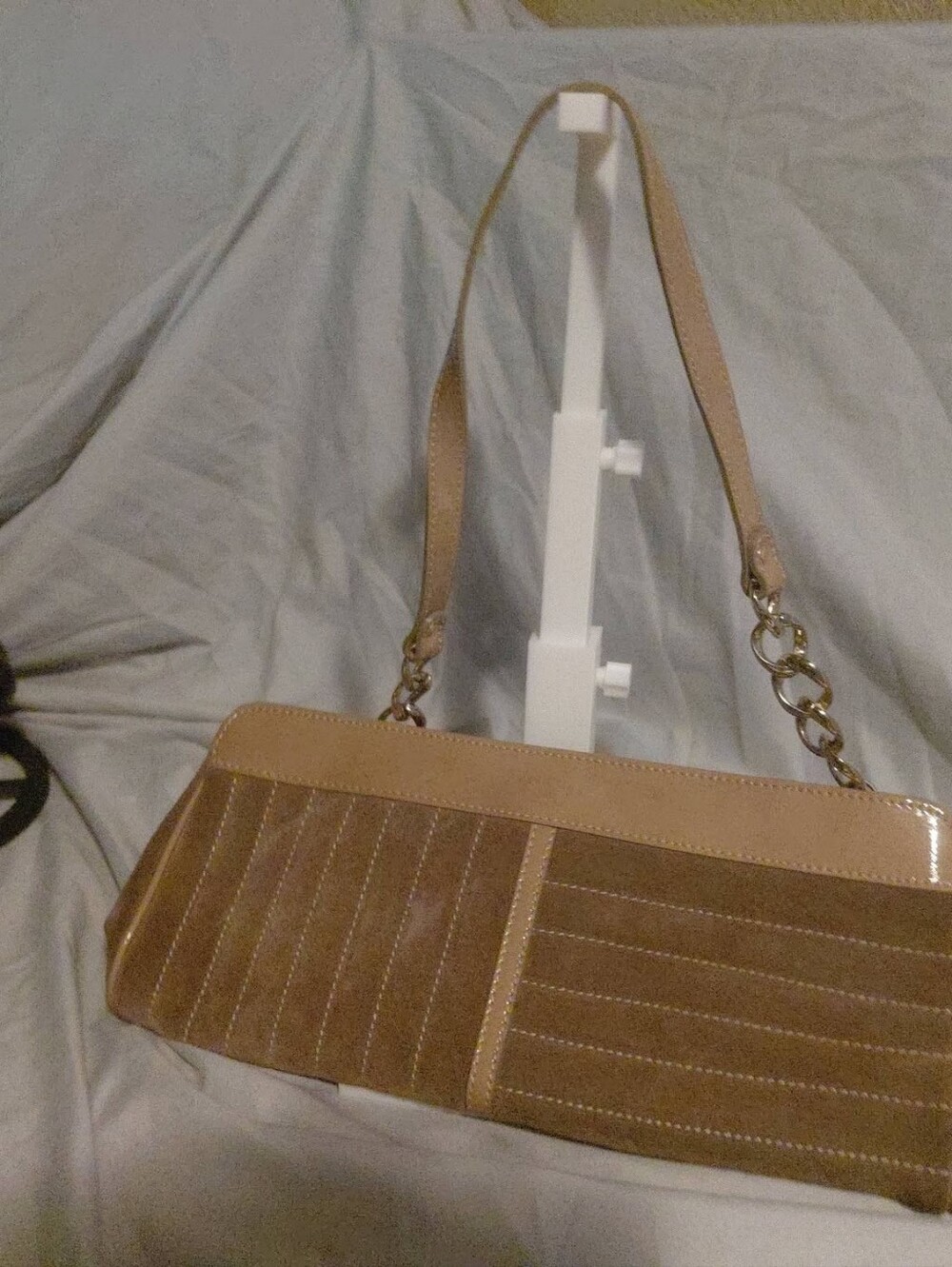 Vintage Claudia Firenza Suede And Leather Baguette Shoulder Bag